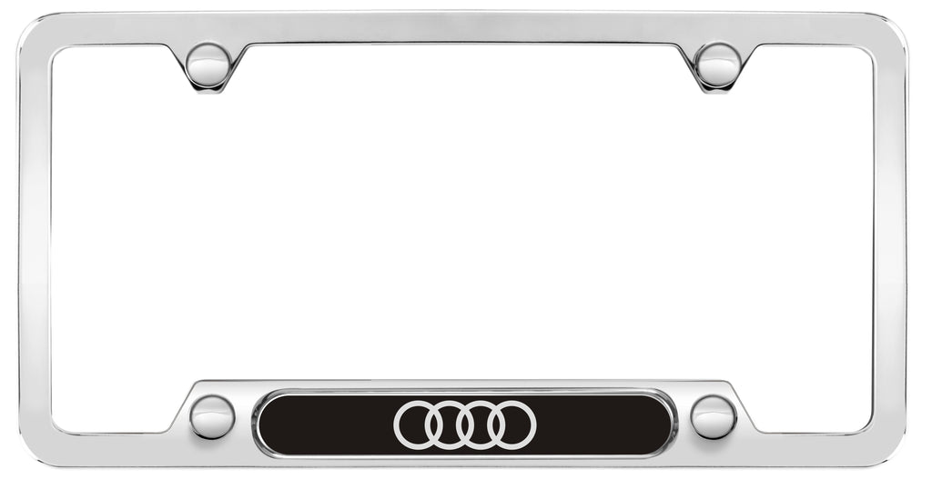 Audi Rings License Plate Frame, Polished Stainless Steel