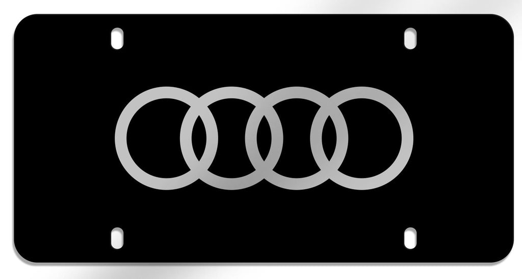 Polycarbonate Audi Rings Vanity Plate, Black