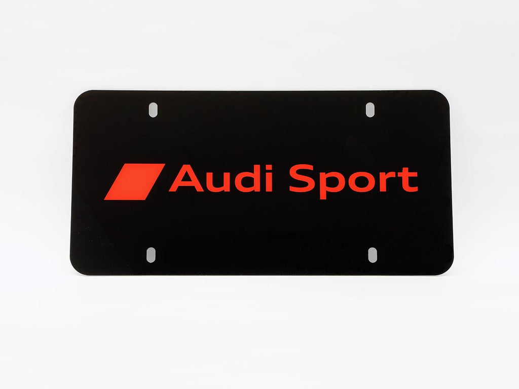 Audi Sport License Plate Holder Set (2pcs) 3291900100 Red Audi Sport Logo  OEM